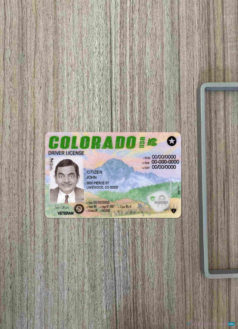 Download USA Colorado driving license 2022 present photolook FRONT Photoshop template